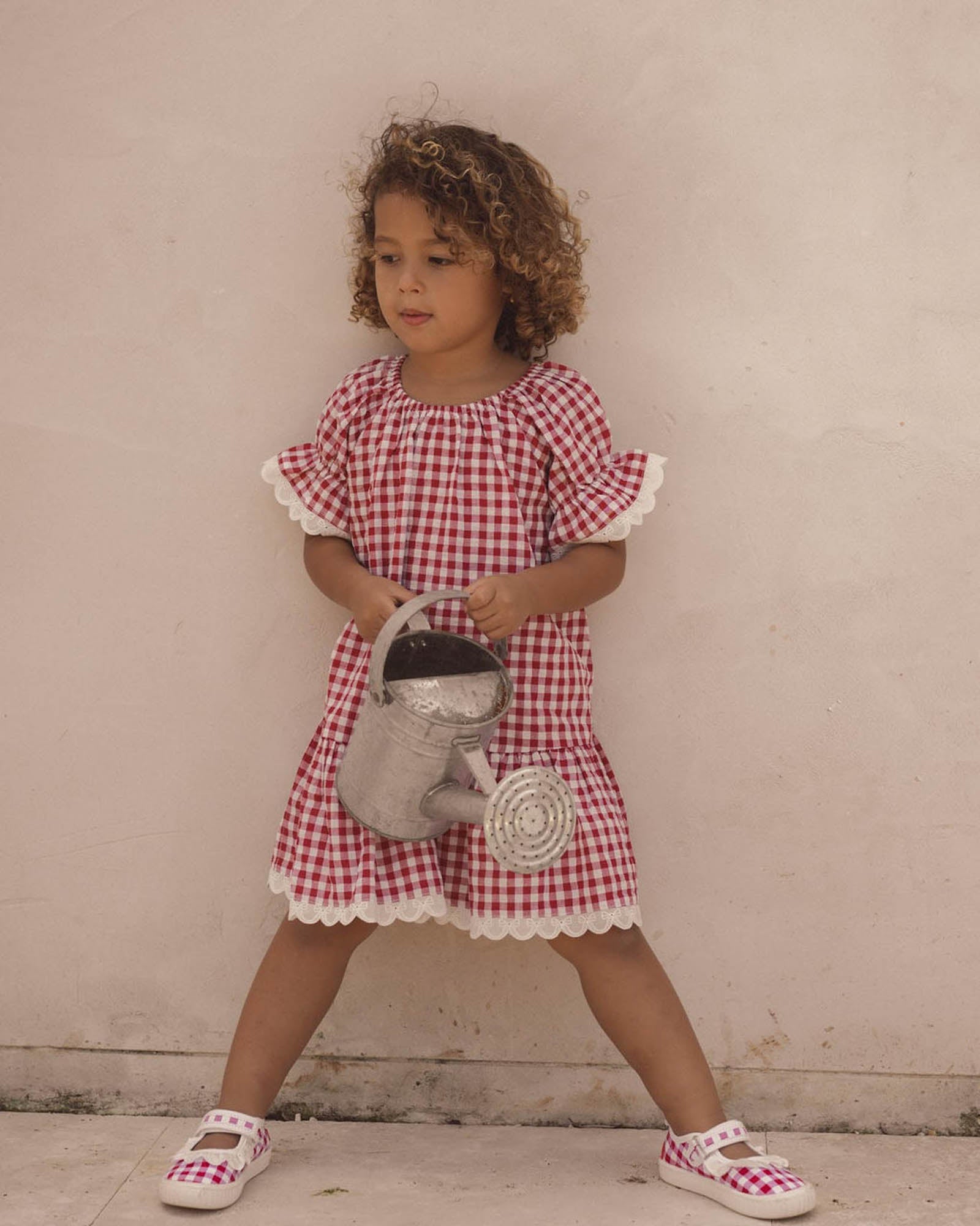 Alexa Dress - Red White Check