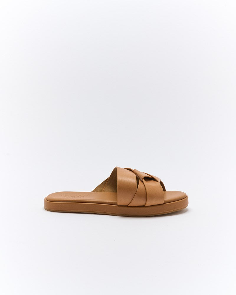 Laine Leather Slide - Coconut Tan