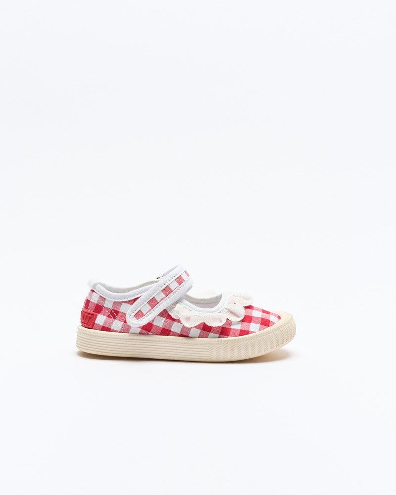 Mary Jane Frill Canvas - Red Gingham