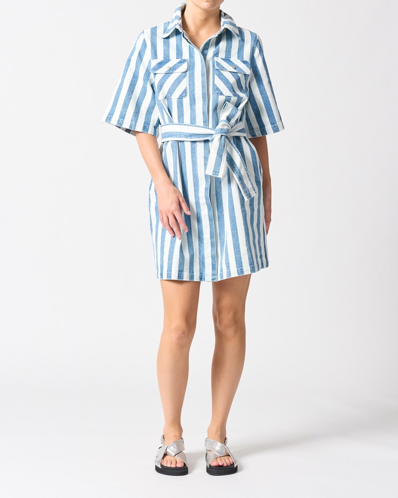 Mayfair Dress - Denim Stripe