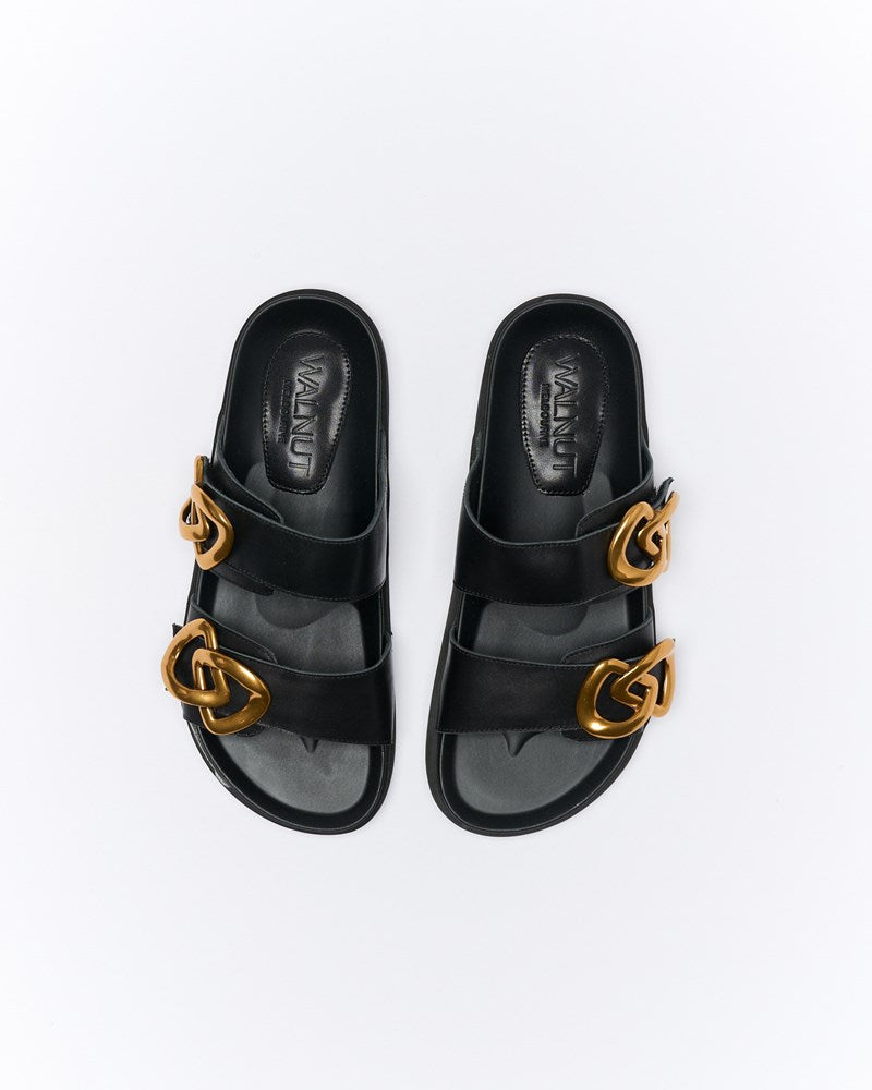 Meadow Leather Slide - Black