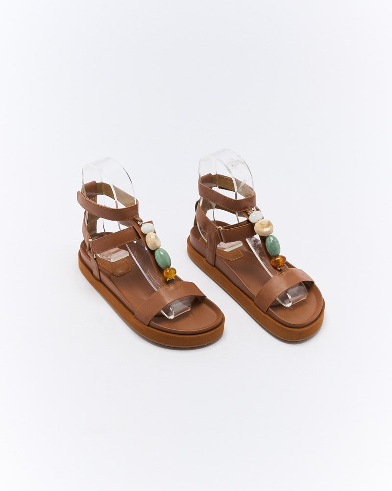 Mietta Leather Sandal - Mocha
