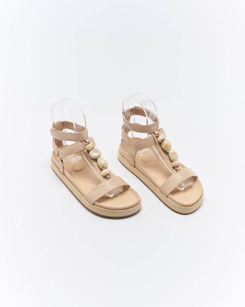 Mietta Leather Sandal - Oyster