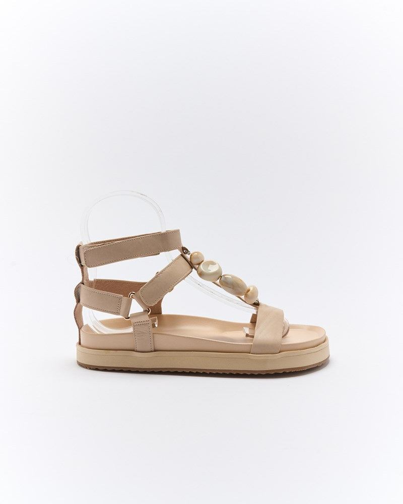 Mietta Leather Sandal - Oyster