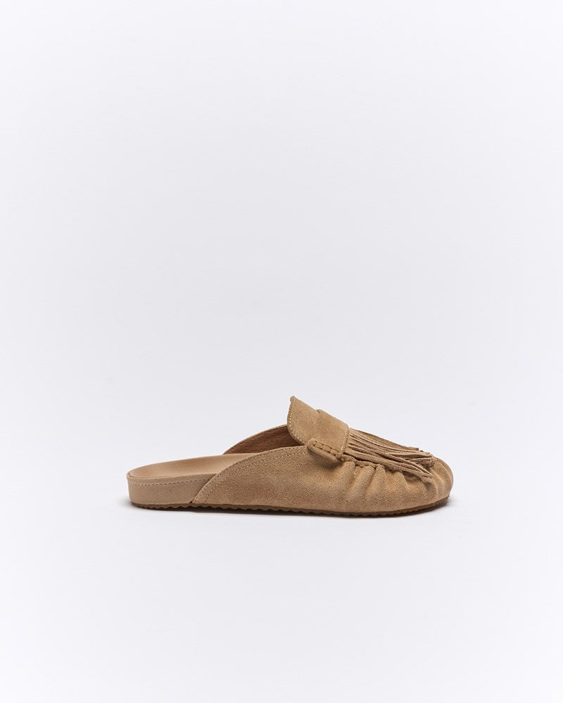 Myla Leather Mule - Camel Suede