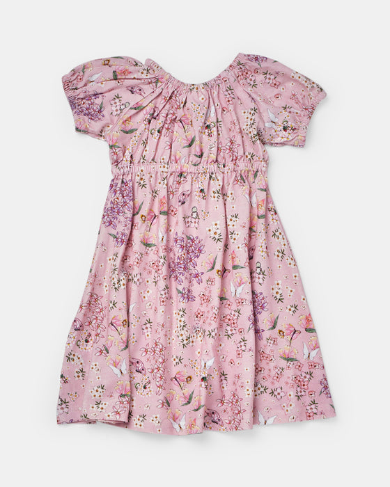 May Gibbs Hallie Dress - Pink Flora