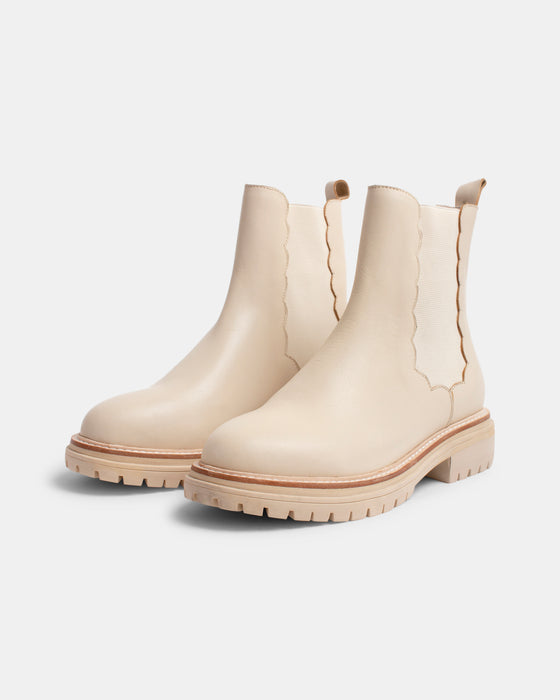 Opal Leather Boot - Almond