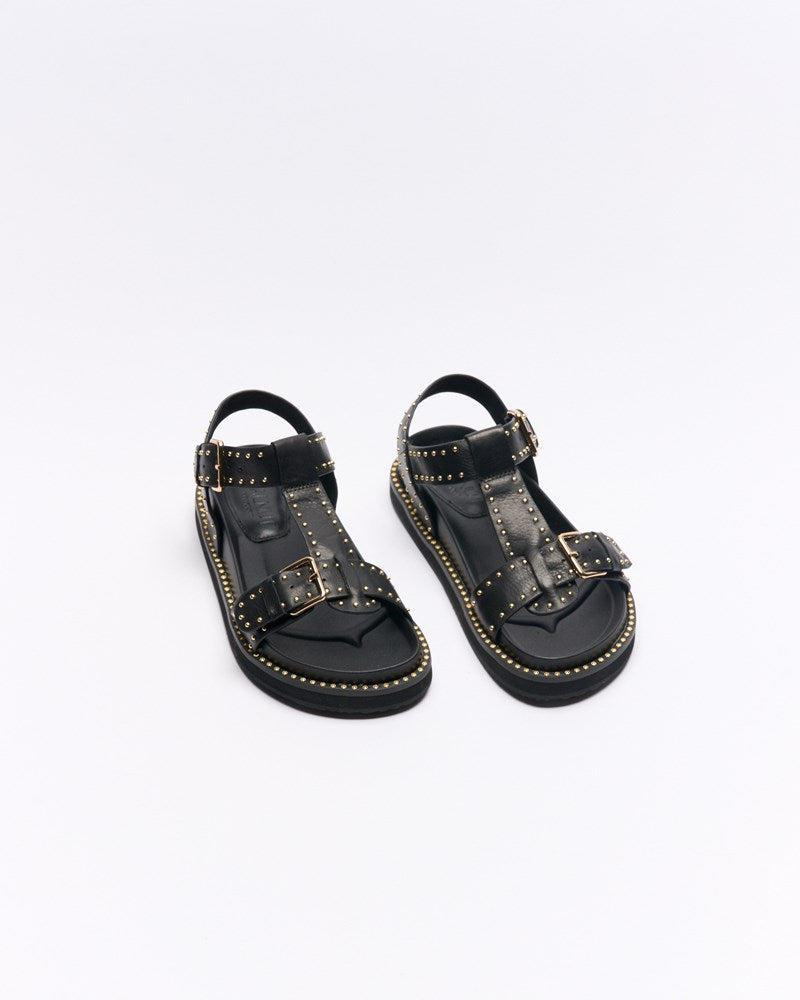 Paloma Leather Sandal - Black