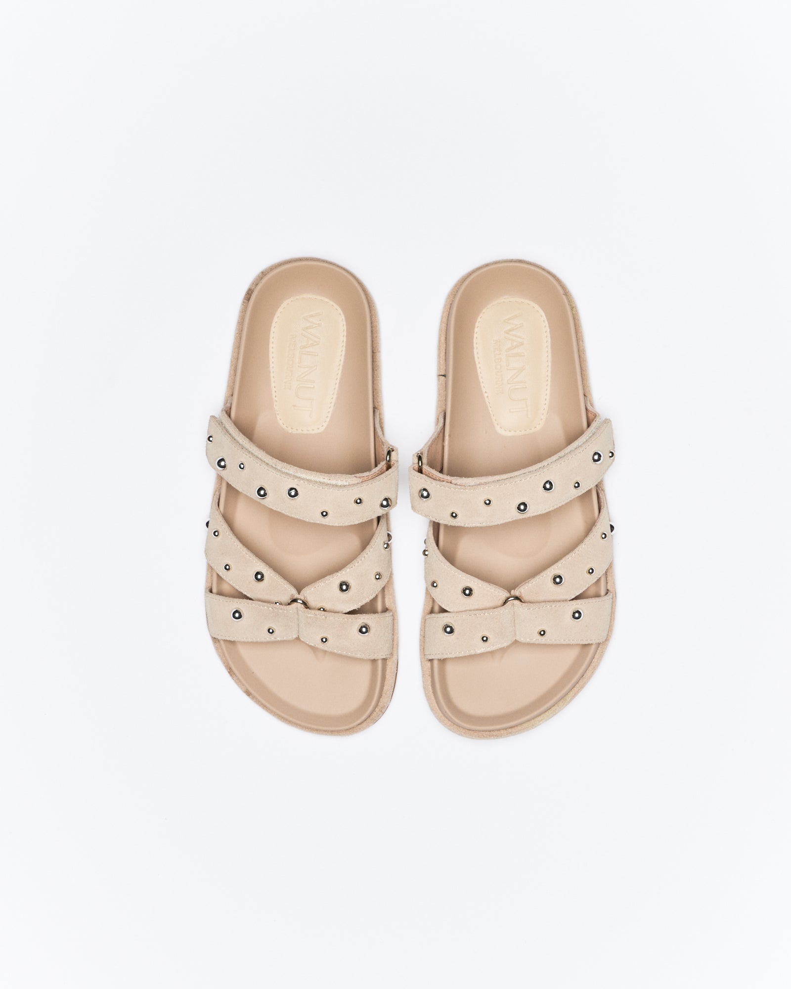 Paxon Leather Slide - Beige Suede