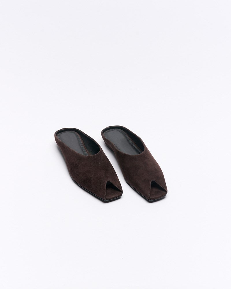 Pia Leather Mule - Chocolate
