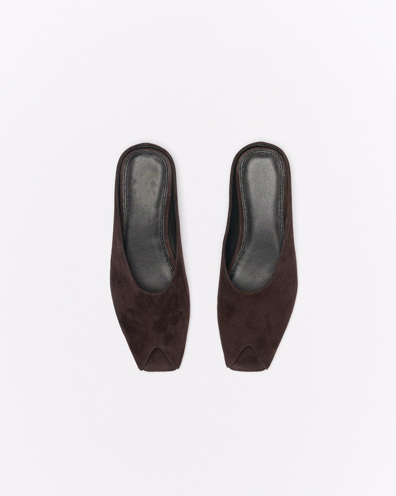 Pia Leather Mule - Chocolate