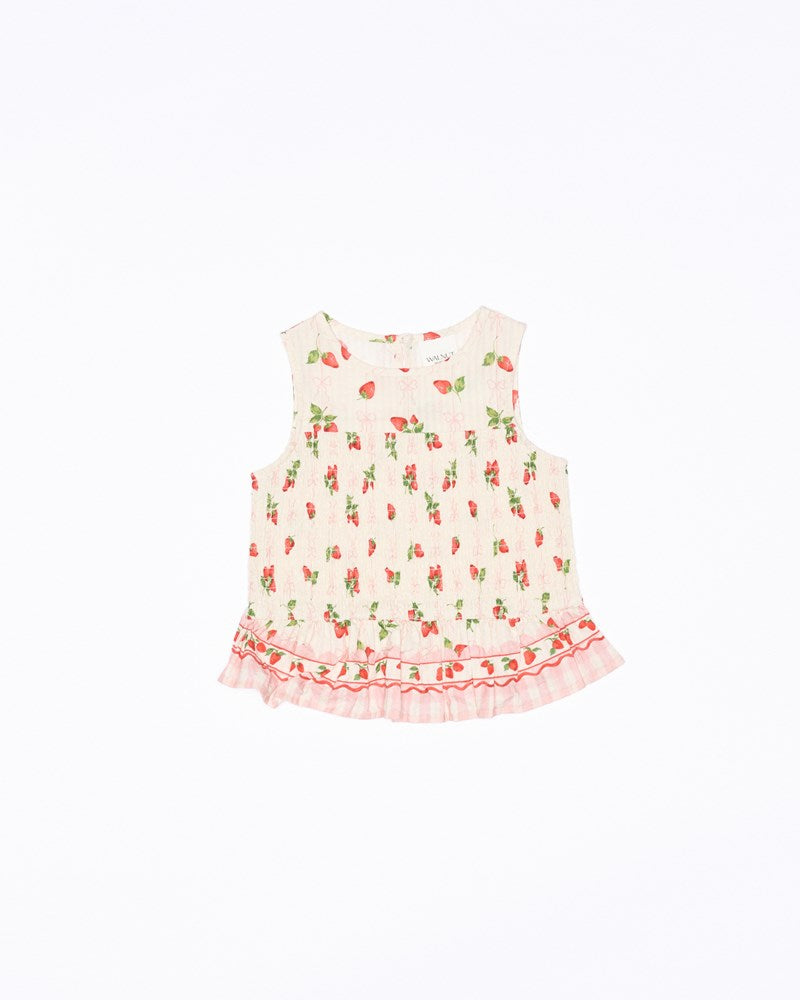 Poppy Top - Strawberries and Cream