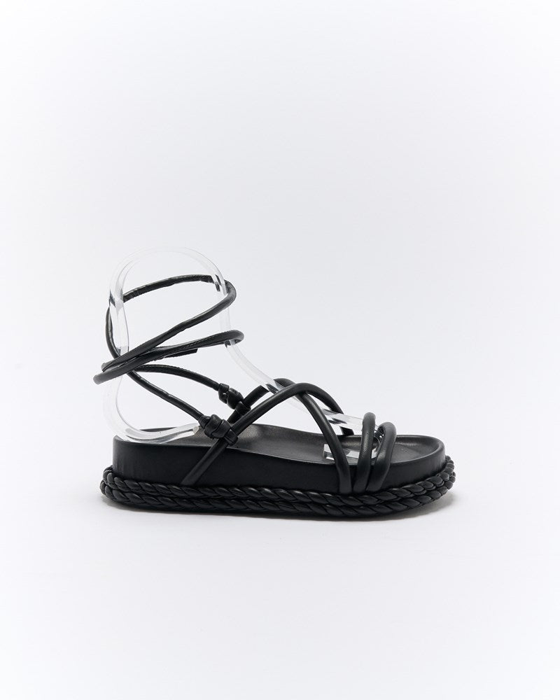 Stone Leather Sandal - Black