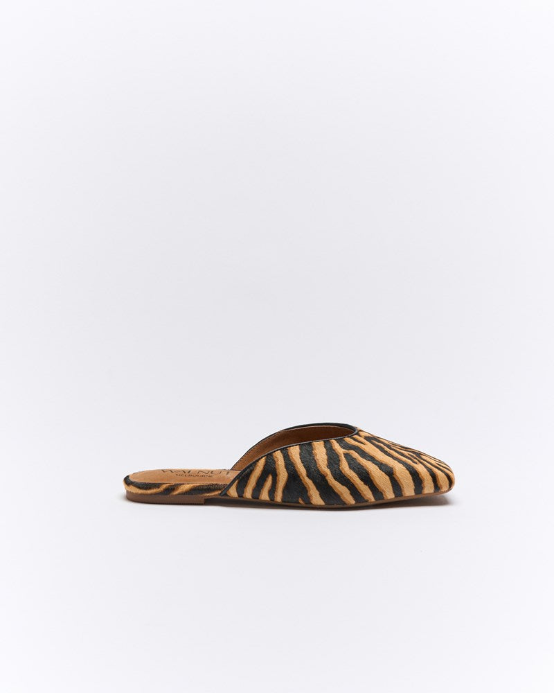 Tyla Leather Mule - Tan Zebra