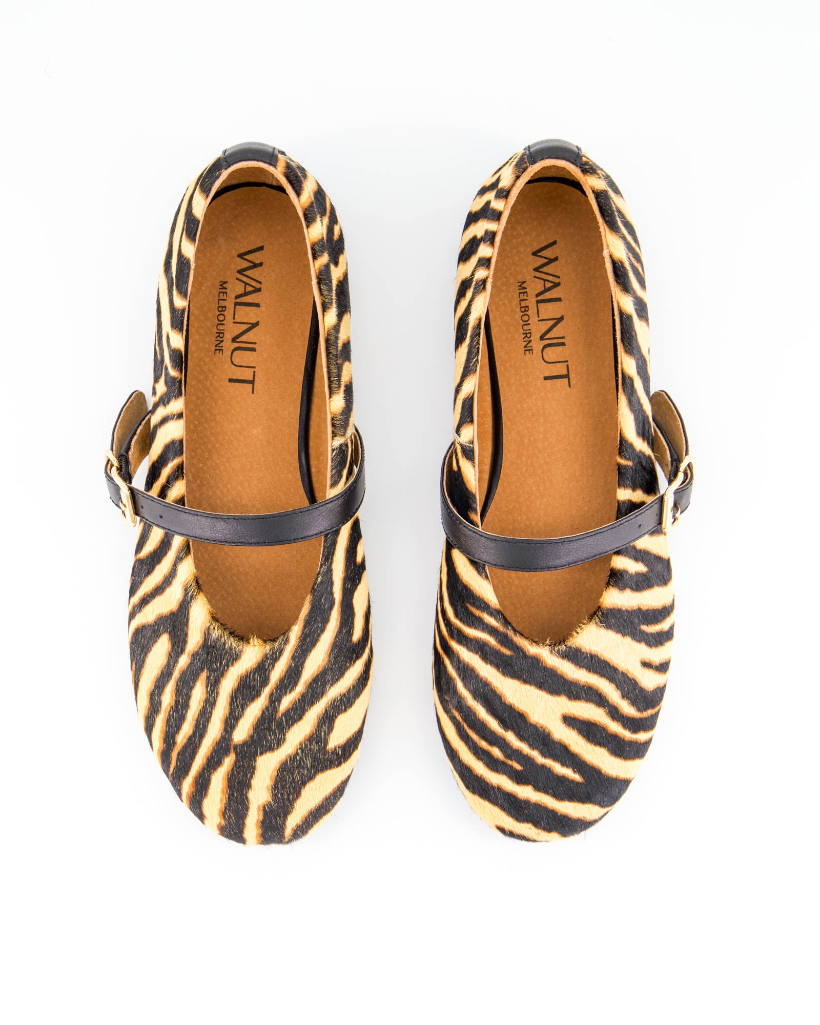 Zetta Leather Ballet - Tan Zebra