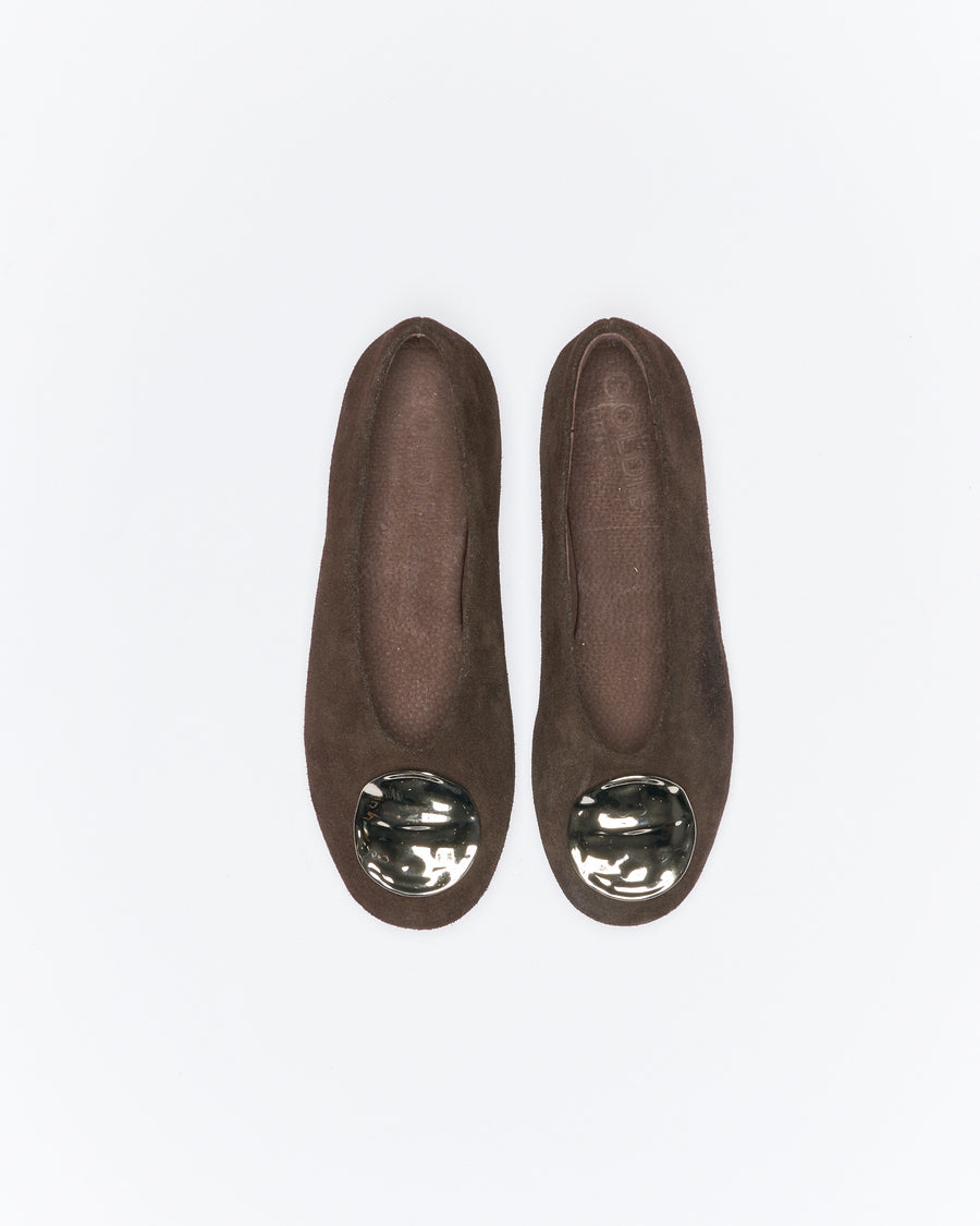 Zadie Leather Ballet- Chocolate Suede