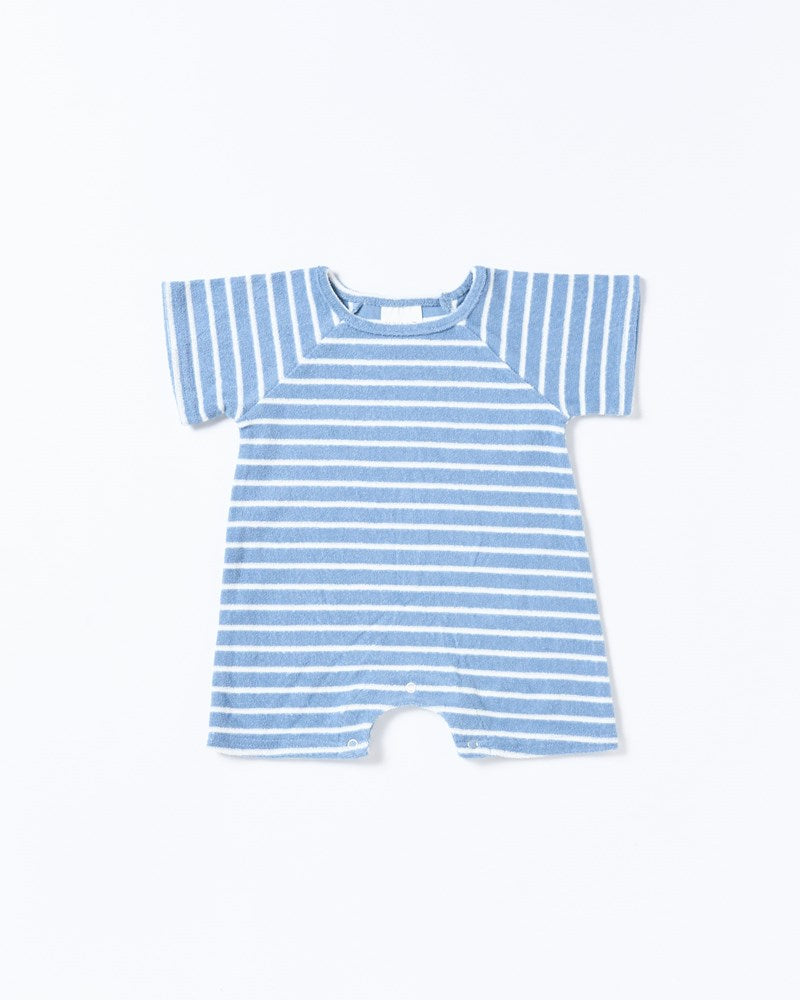 Ziggy Onesie - Terry Stripe Blue