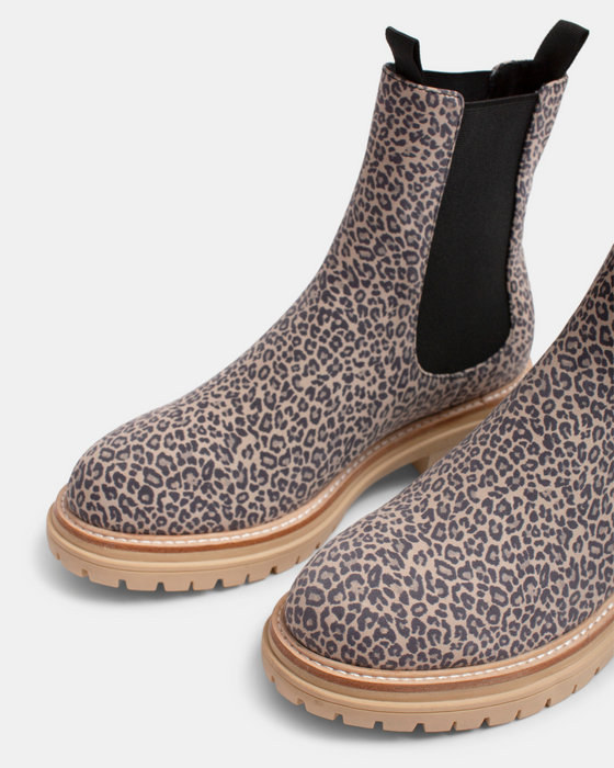 Oak Leather Boot - Oat Leopard