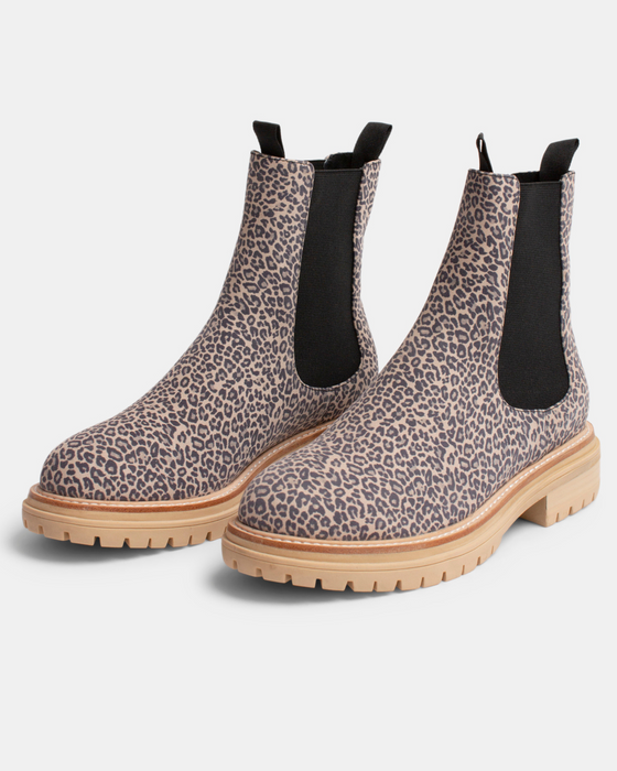 Oak Leather Boot Oat Leopard Walnut Melbourne