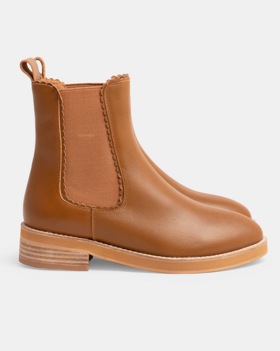 Clemmie Leather Boot - Caramel