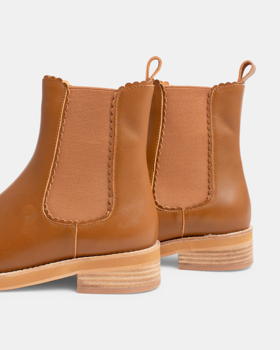 Clemmie Leather Boot - Caramel