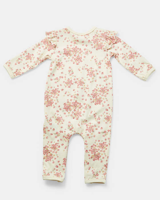 Scout Frill Onesie - Pink Daisy