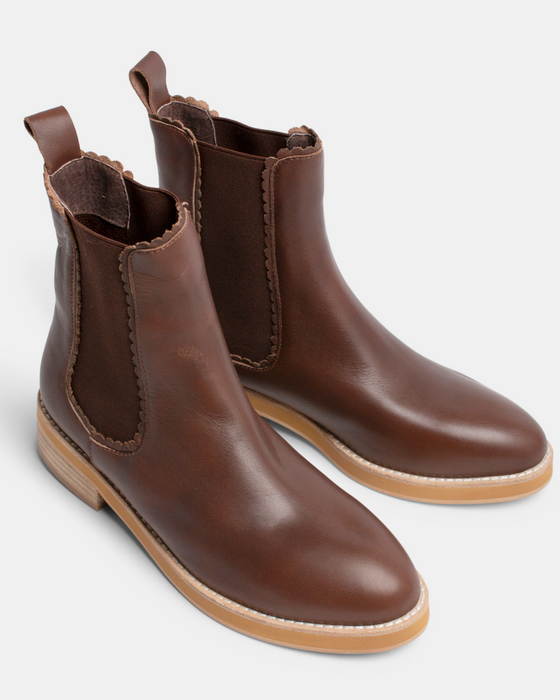 Clemmie Leather Boot - Chocolate