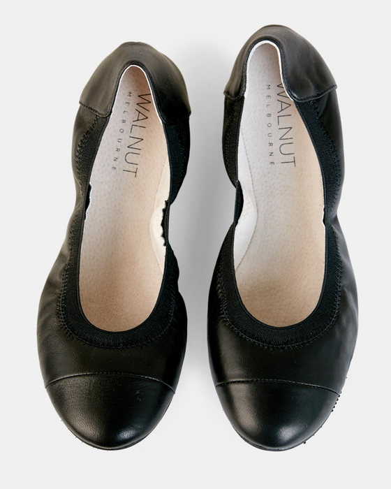 Ava Leather Ballet Flat - Black