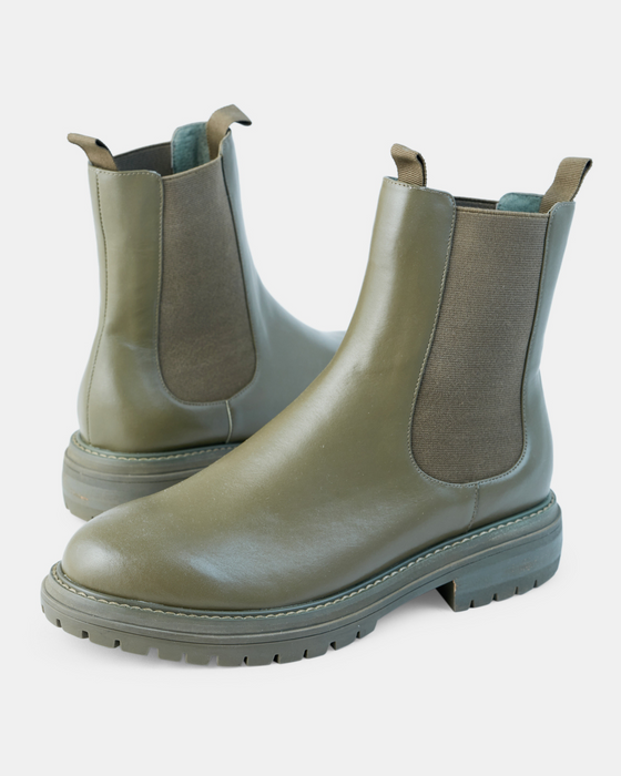 Oak Leather Boot - Olive