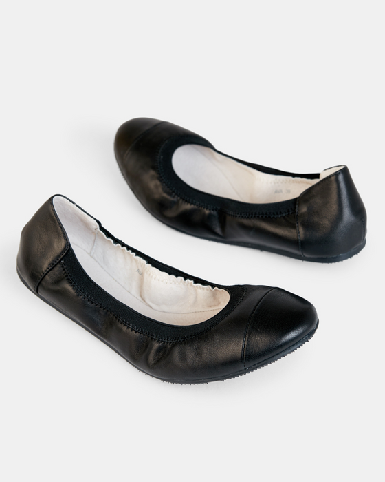 Ava Leather Ballet Flat - Black
