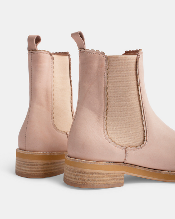 Clemmie Leather Boot - Blush