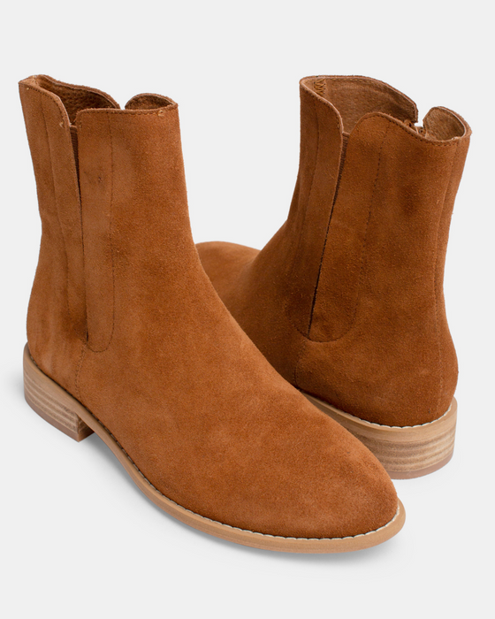 Denmark Leather Boot - Caramel Suede