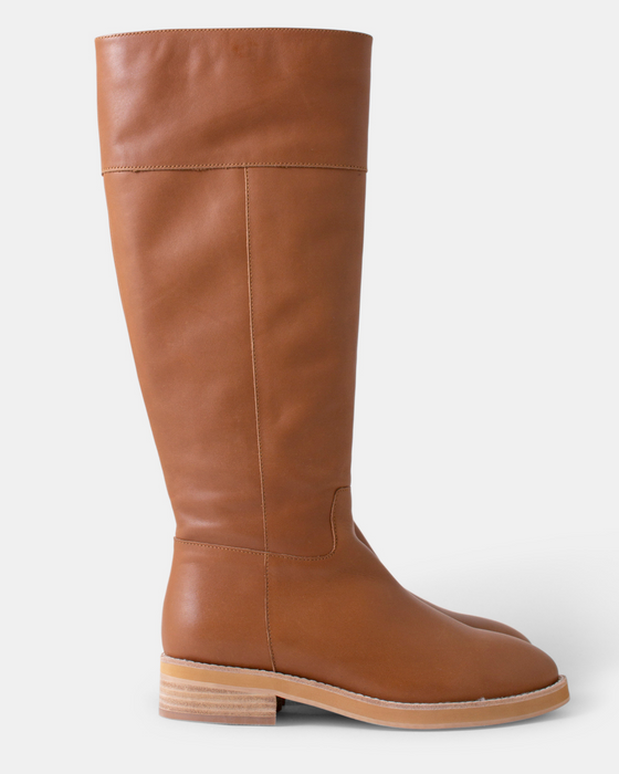 Camile Leather Boot - Caramel