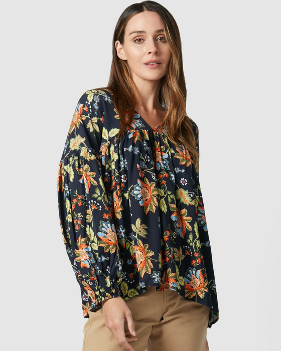 Vail Top - Navy Floral