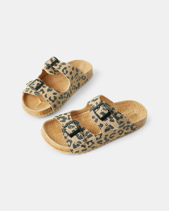 Bailey Mini Slide - Tan Leopard