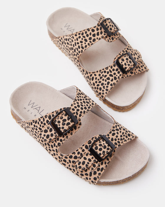 Bailey Mini Slide - Tan Cheetah