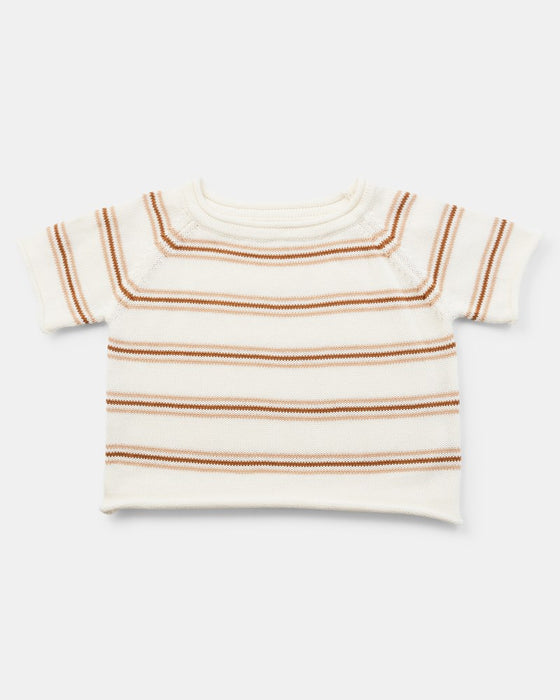 Beau Knit T-Shirt - Tan Stripe