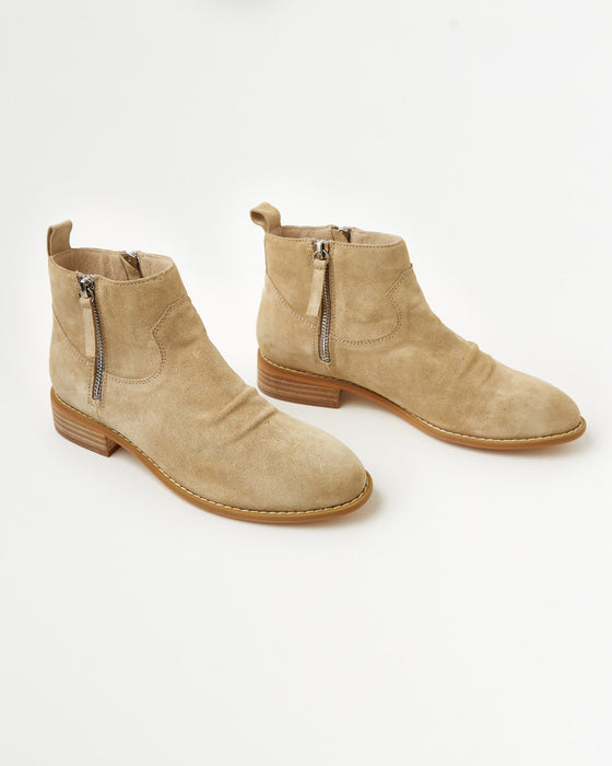 Danny Leather Boot - Ivory Suede