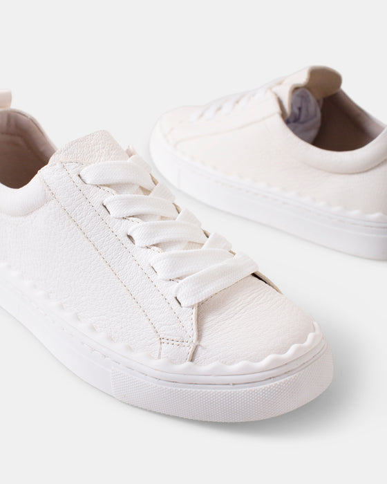 Henson Leather Sneaker - White Pebble