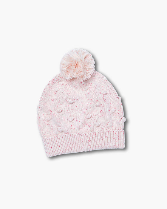 Holland Popcorn Knit Beanie - Pink Speckle
