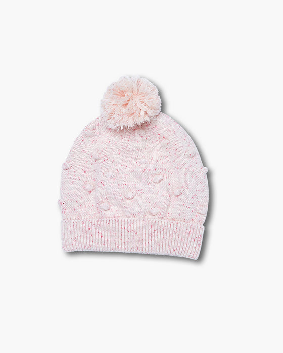 Holland Popcorn Knit Beanie - Pink Speckle