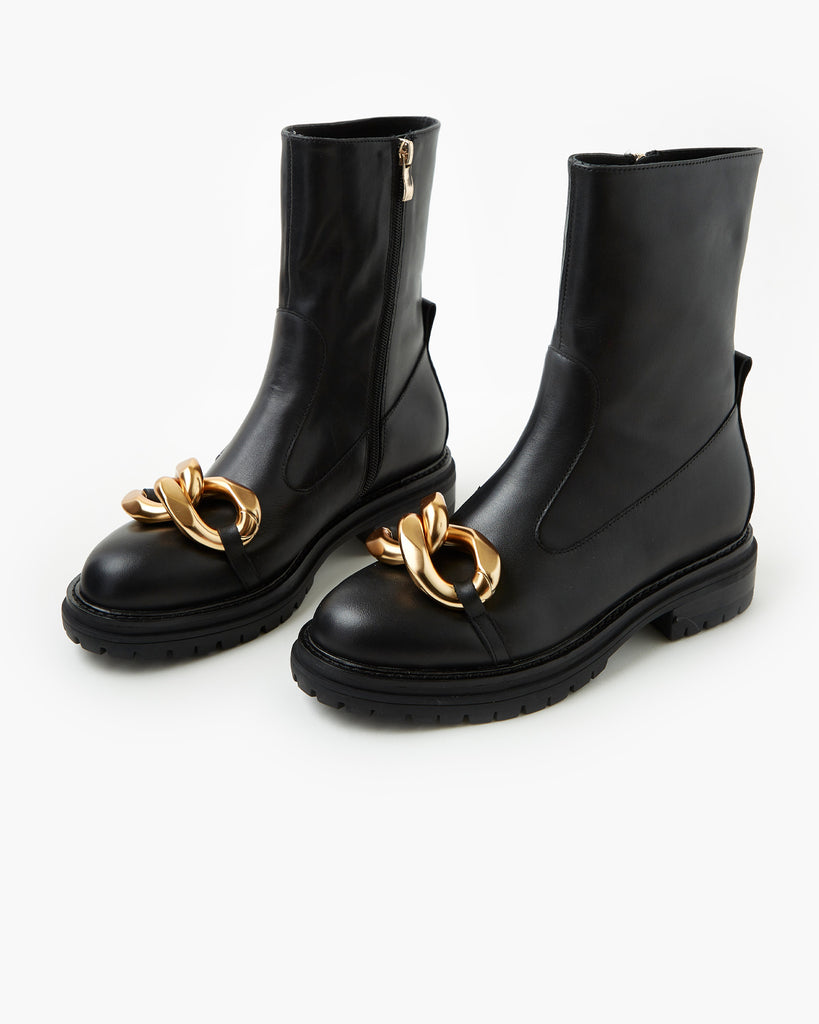 Olive Leather Boot - Black Walnut Melbourne