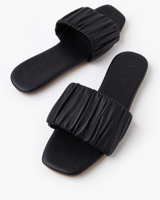Reese Leather Slide - Black