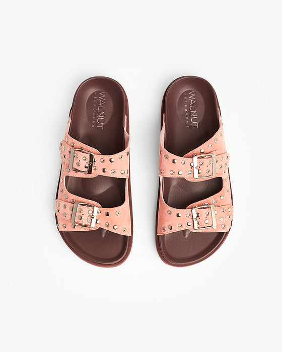 Maggie Leather Slide - Pink Suede