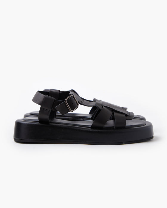 Siena Leather Sandal - Black
