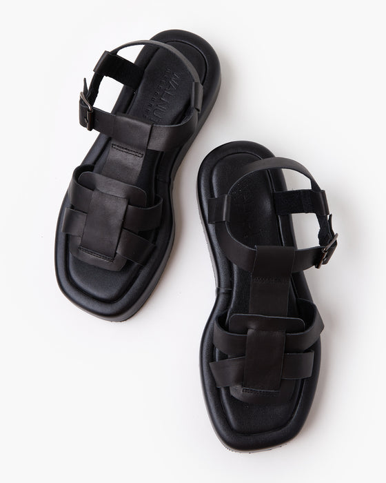 Siena Leather Sandal - Black