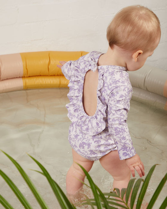 Evie Long Sleeve Bather - Whimsy Lilac