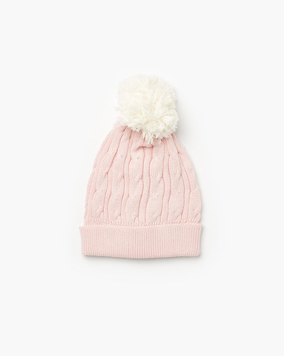 Valley Cable Knit Beanie - Pale Pink