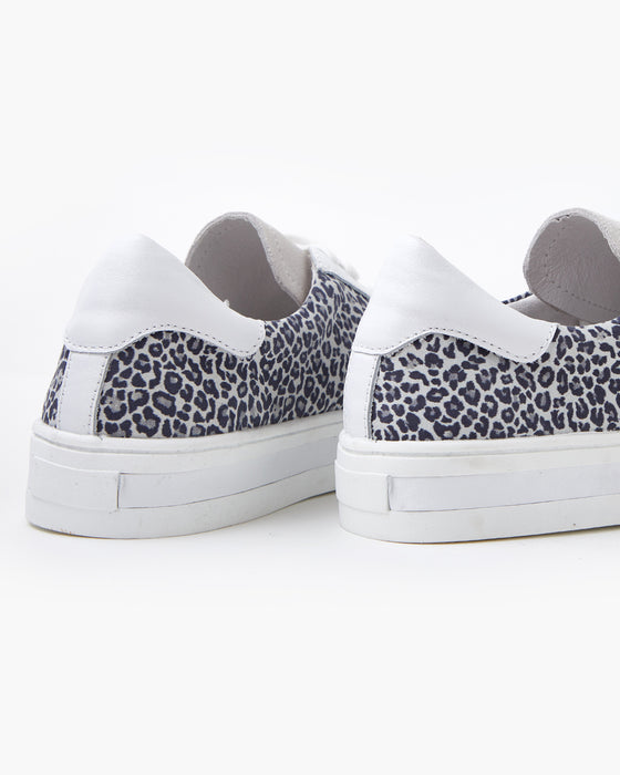 Sammy Leather Sneaker - White Leopard