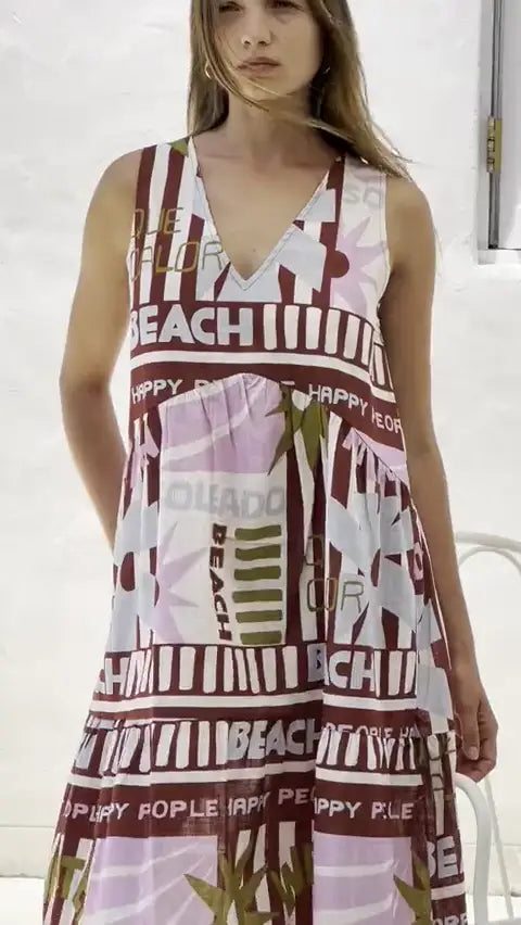 Madagascar Dress in Soleado print, worn